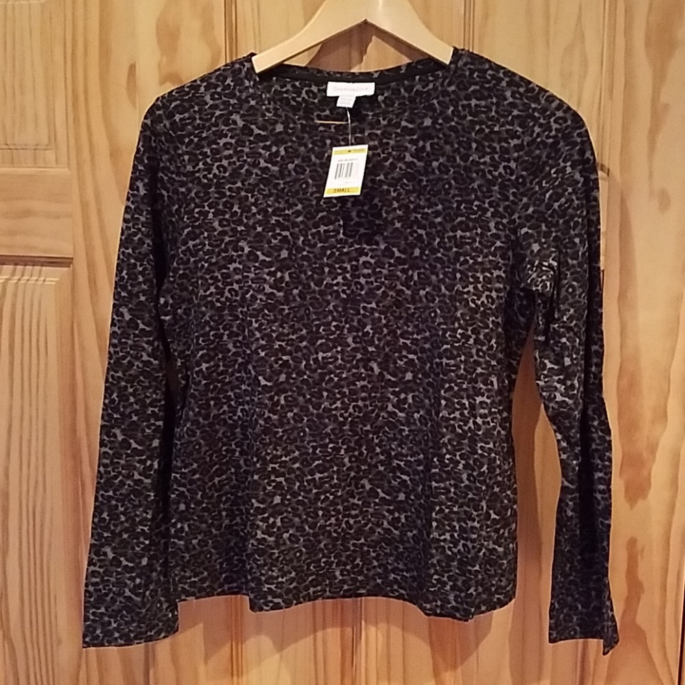 Charter Club Long Sleeve Leopard Print top